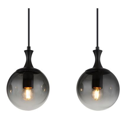 Globo - Suspension filaire 4xE27/10W/230V noir