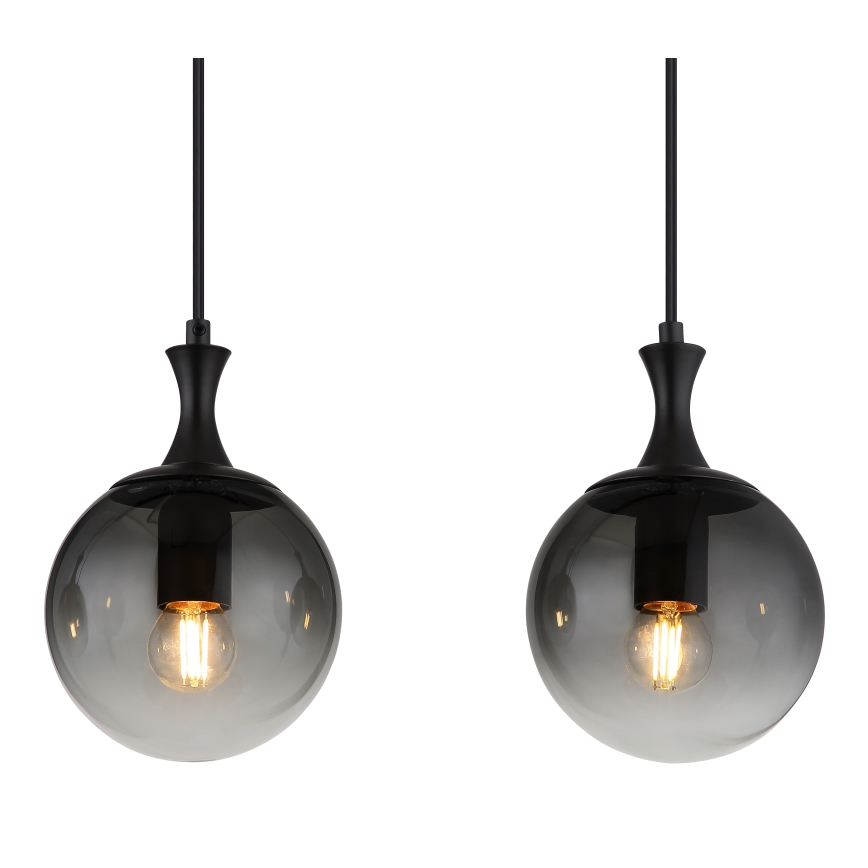 Globo - Suspension filaire 4xE27/10W/230V noir