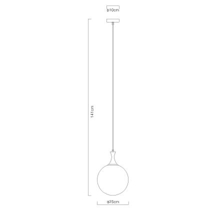 Globo - Lampadario a sospensione con filo 1xE27/10W/230V diametro 25 cm nero