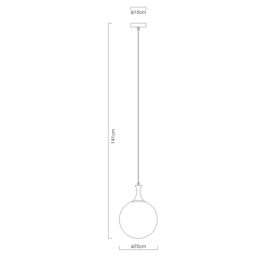 Globo - Lampadario a sospensione con filo 1xE27/10W/230V diametro 25 cm nero