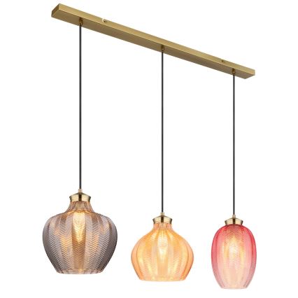 Globo - Suspension sur câble 3x E27/60W/230V