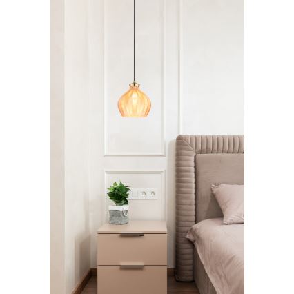 Globo - Lampadario a sospensione su cavo 1xE27/60W/230V Ø 22 cm dorato