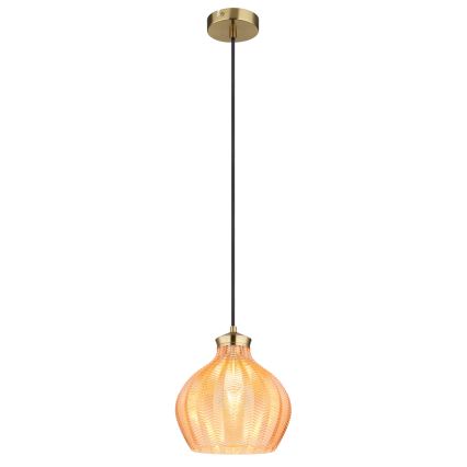 Globo - Lustre sur câble 1xE27/60W/230V Ø 22 cm doré