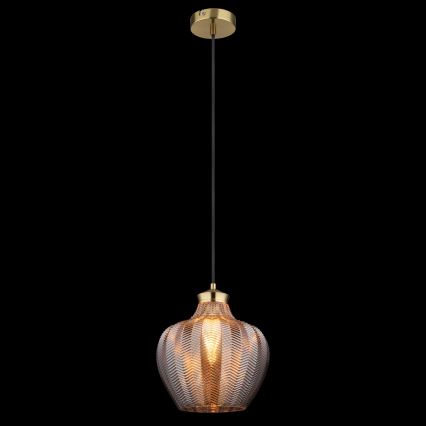 Globo - Lampadario a cavo 1xE27/60W/230V Ø 22 cm colore fumo