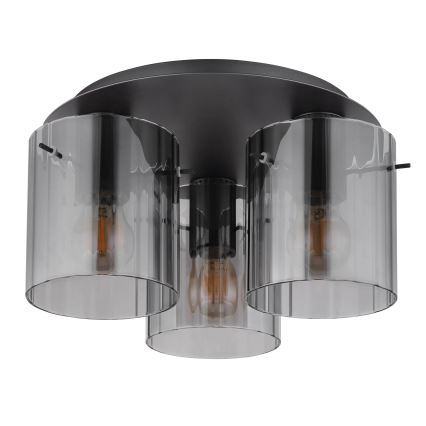 Globo - Plafoniera 3xE27/40W/230V diametro 37 cm grigio
