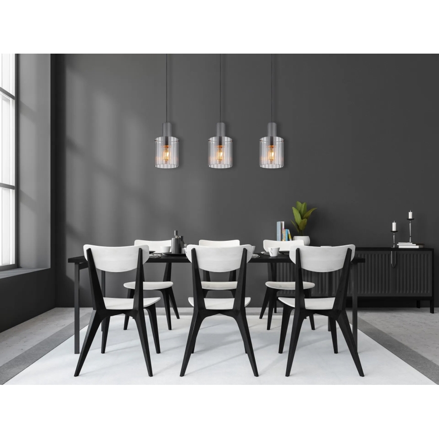 Globo - Lampadario a sospensione con filo 3xE27/40W/230V grigio