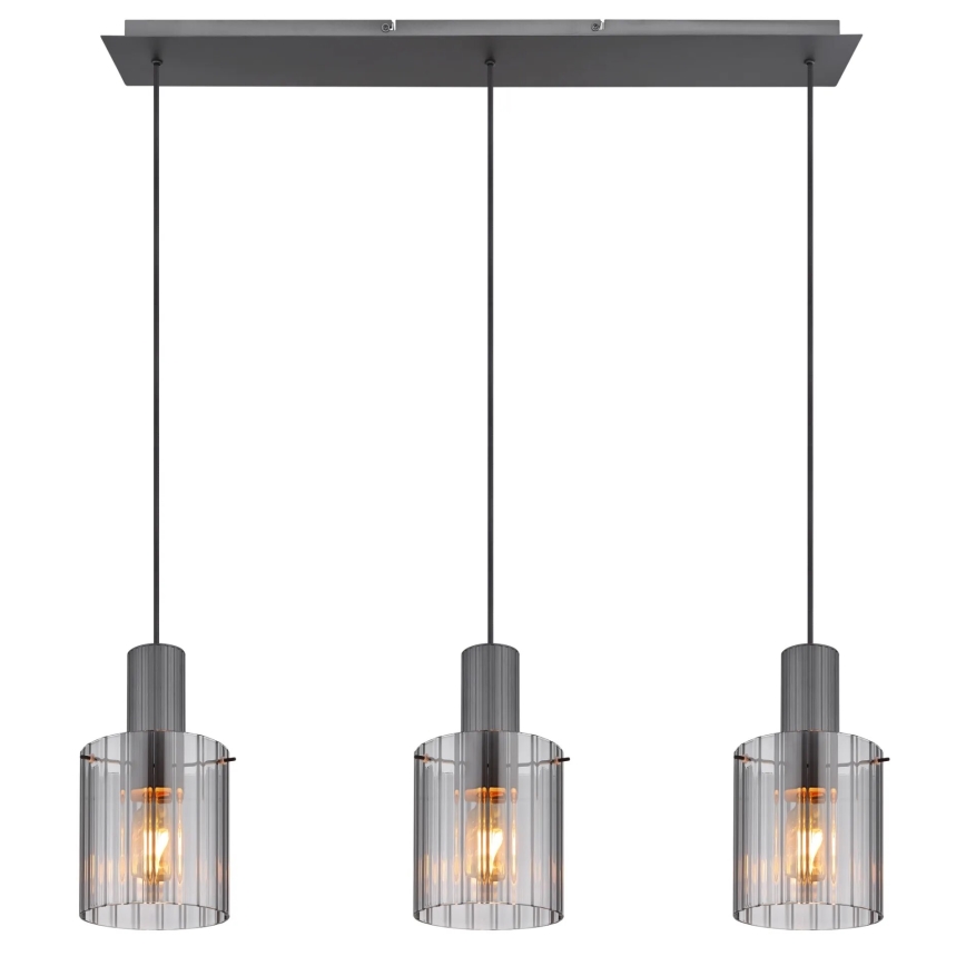 Globo - Lampadario a sospensione con filo 3xE27/40W/230V grigio