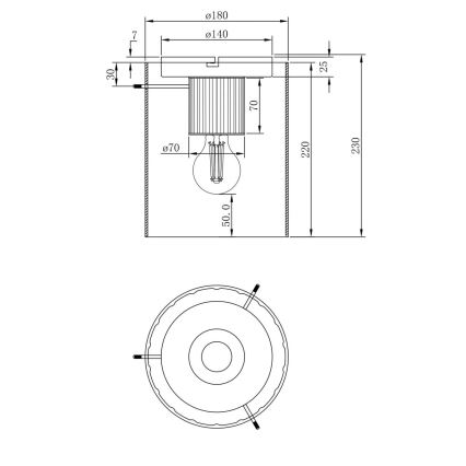 Globo - Deckenleuchte 1xE27/40W/230V d 18 cm braun