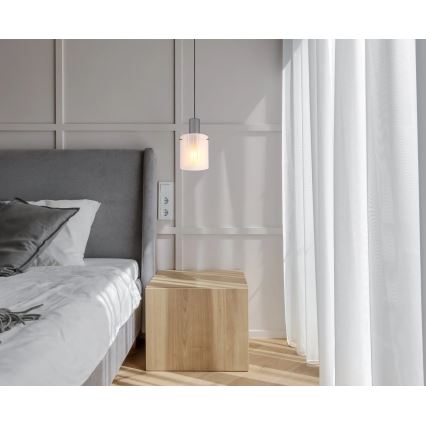 Globo - Hängeleuchte 1xE27/40W/230V d 18 cm weiß