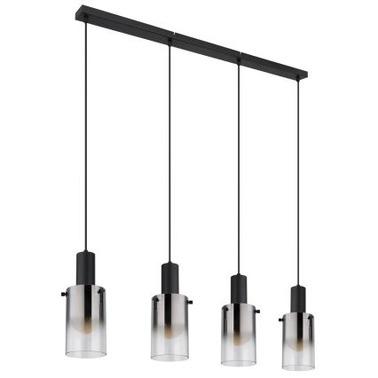 Globo - Hängeleuchte 4xE27/40W/230V schwarz