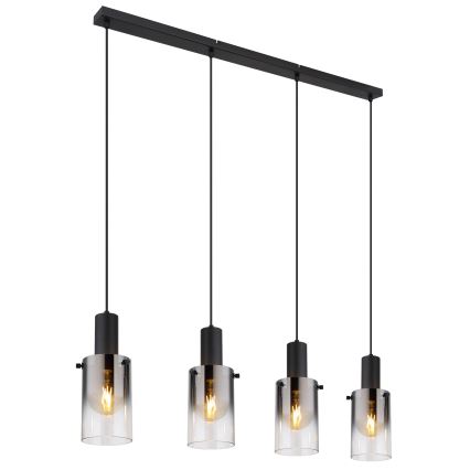 Globo - Hängeleuchte 4xE27/40W/230V schwarz