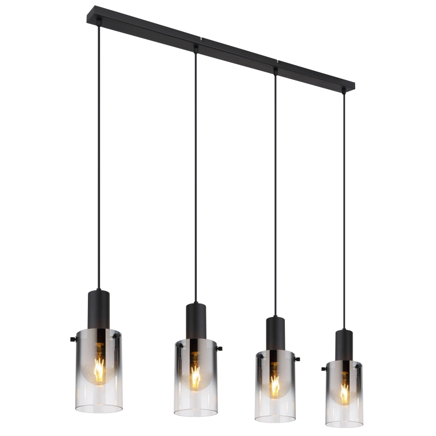 Globo - Hängeleuchte 4xE27/40W/230V schwarz