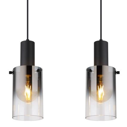 Globo - Lampadario a sospensione con filo 4xE27/40W/230V nero