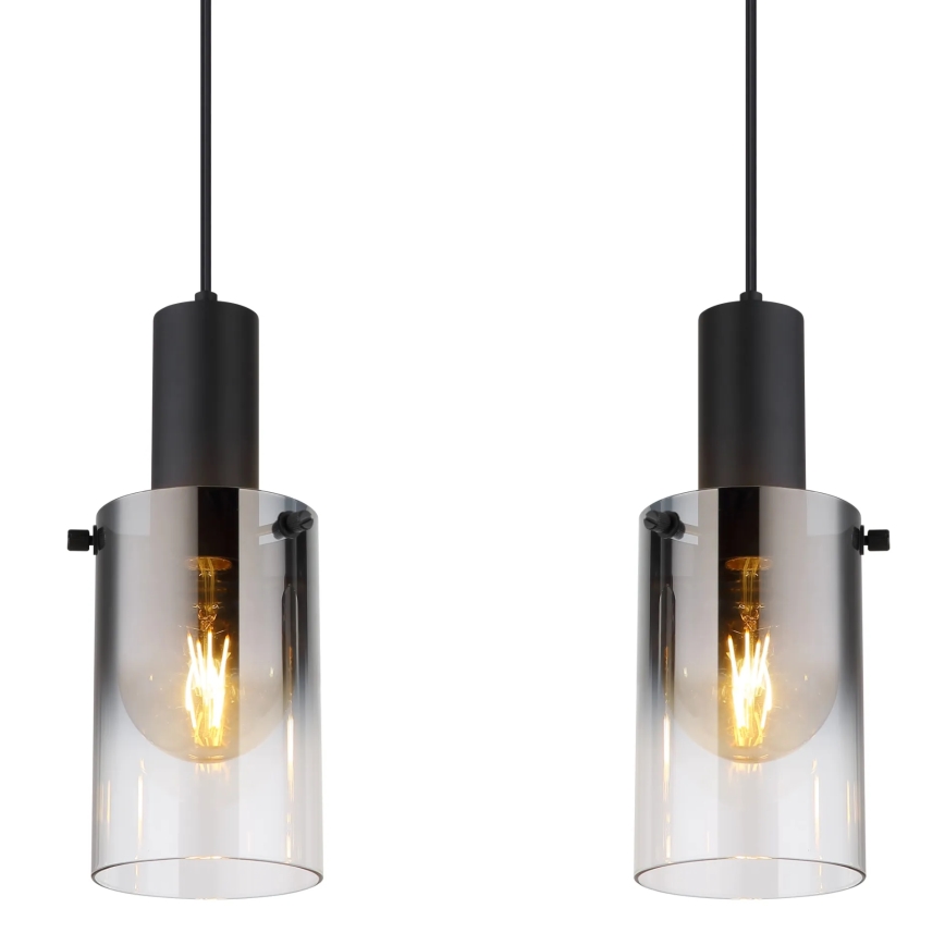 Globo - Lampadario a sospensione con filo 4xE27/40W/230V nero