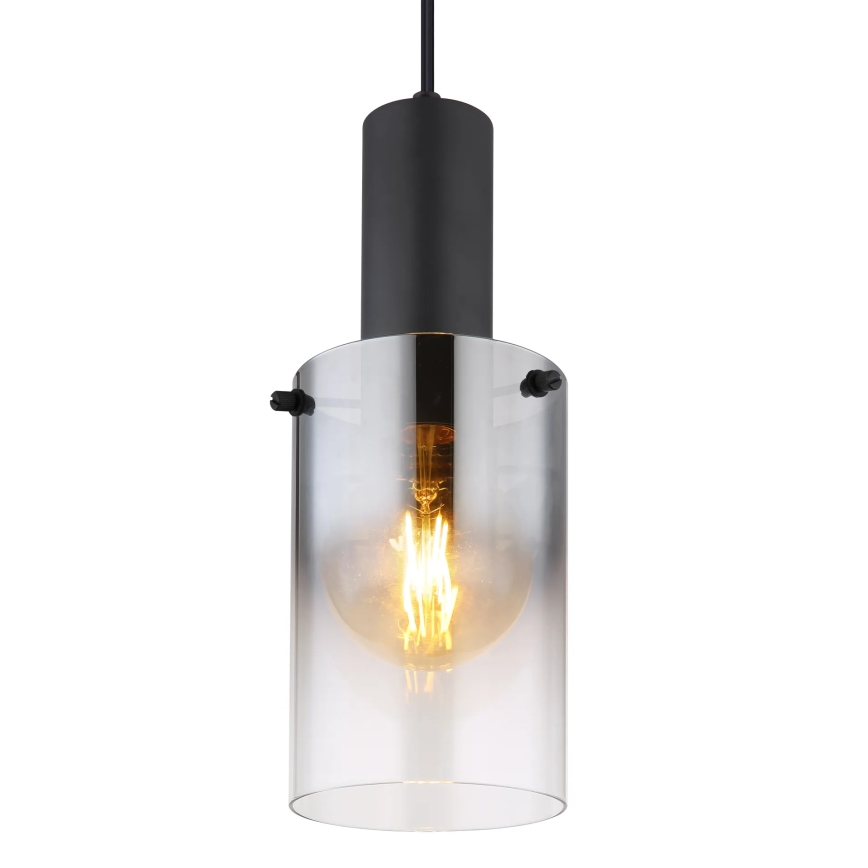 Globo - Lampadario a sospensione con filo 1xE27/40W/230V diametro 12,5 cm nero