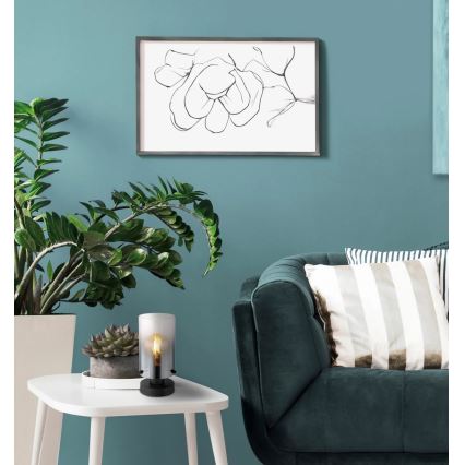 Globo - Lampe de table 1xE27/40W/230V d. 12,5 cm noir