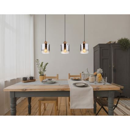 Globo - Suspension sur câble 3xE27/60W/230V