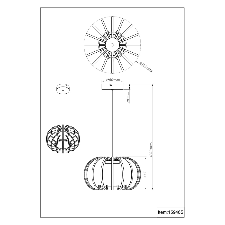 Globo - Lampada a sospensione LED dimmerabile su cavo LED/40W/230V 3000K