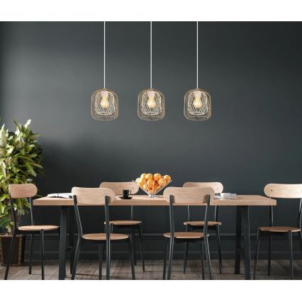 Globo - Suspension sur câble 3xE27/40W/230V