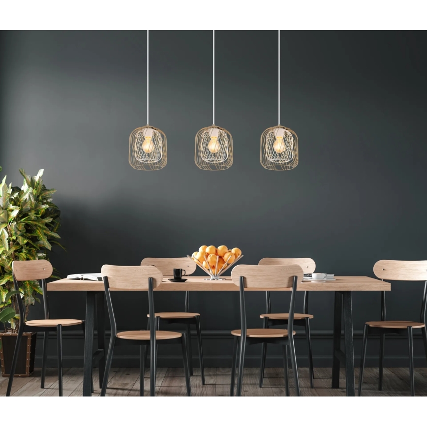 Globo - Suspension sur câble 3xE27/40W/230V