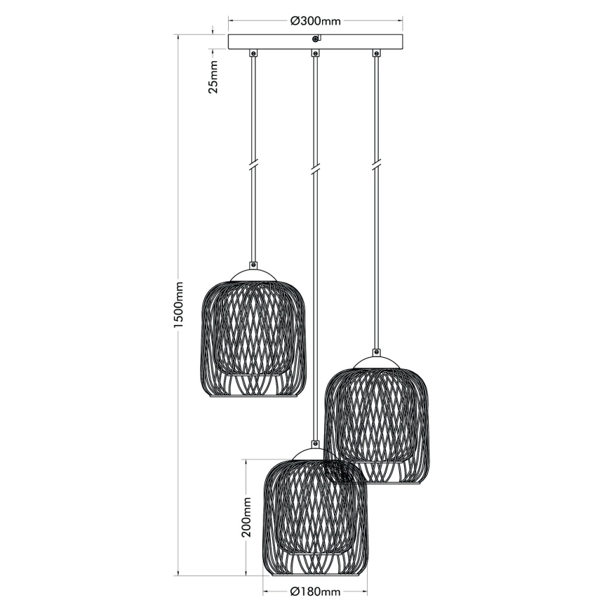Globo - Pendelleuchte an Kabel 3xE27/40W/230V