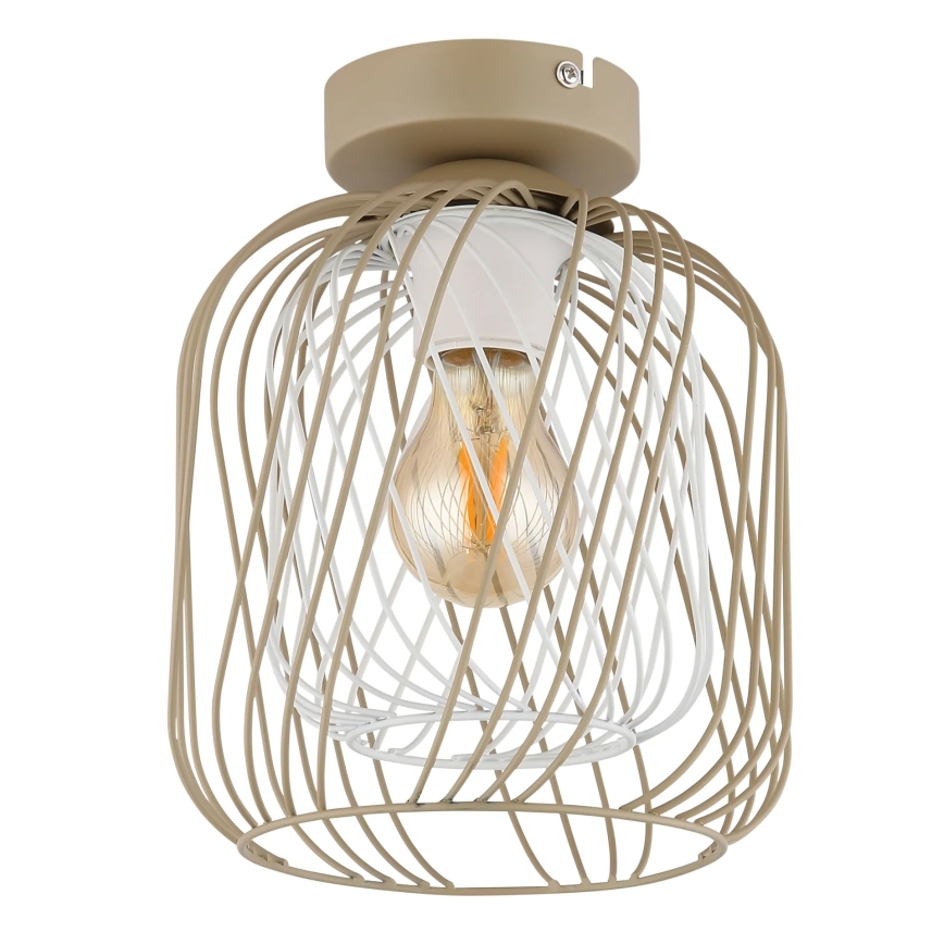 Globo - Plafoniera 1xE27/40W/230V Ø 18 cm beige/bianco