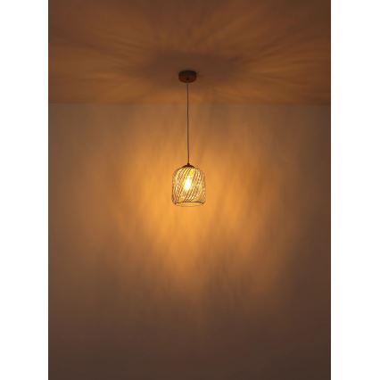 Globo - Lampada a sospensione con cavo 1xE27/40W/230V Ø 18 cm beige/bianco