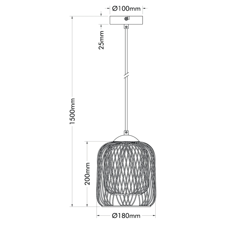 Globo - Suspension sur câble 1xE27/40W/230V Ø 18 cm beige/blanc