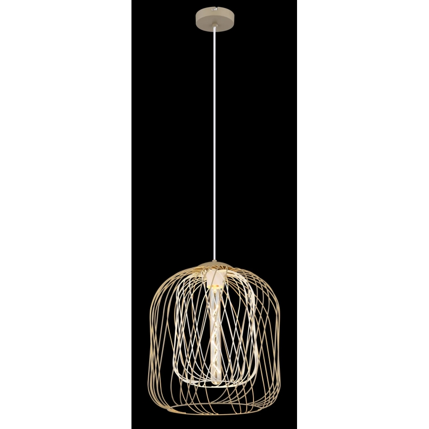 Globo - Hängeleuchte mit Kabel 1xE27/40W/230V Ø 35 cm beige/weiß