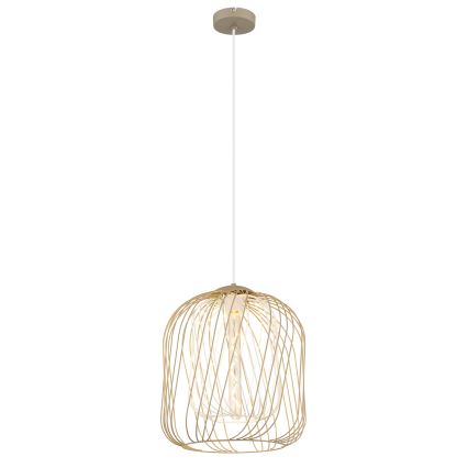 Globo - Hängeleuchte mit Kabel 1xE27/40W/230V Ø 35 cm beige/weiß