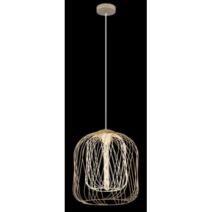 Globo - Suspension sur câble 1xE27/40W/230V Ø 35 cm beige/blanc
