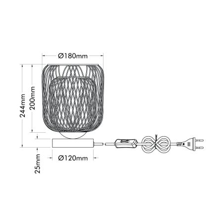 Globo - Lampada da tavolo 1xE27/40W/230V
