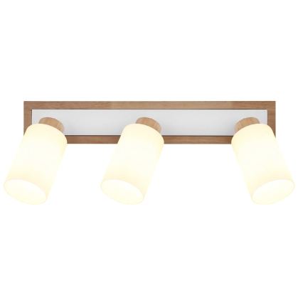 Globo - Faretto 3xE27/60W/230V rovere/bianco