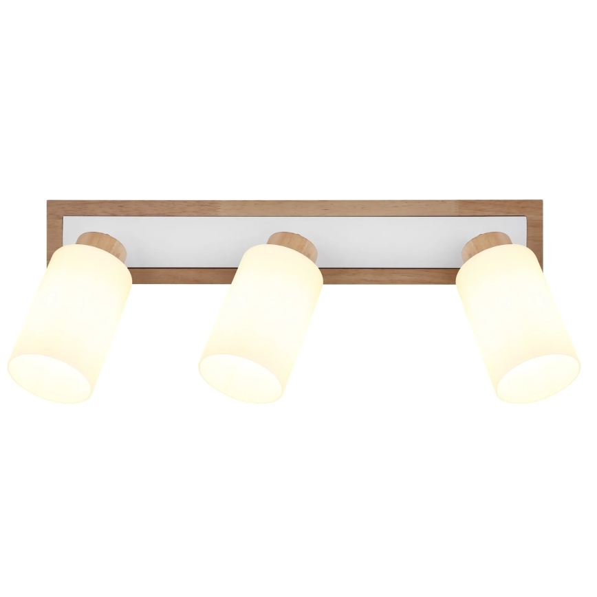 Globo - Faretto 3xE27/60W/230V rovere/bianco