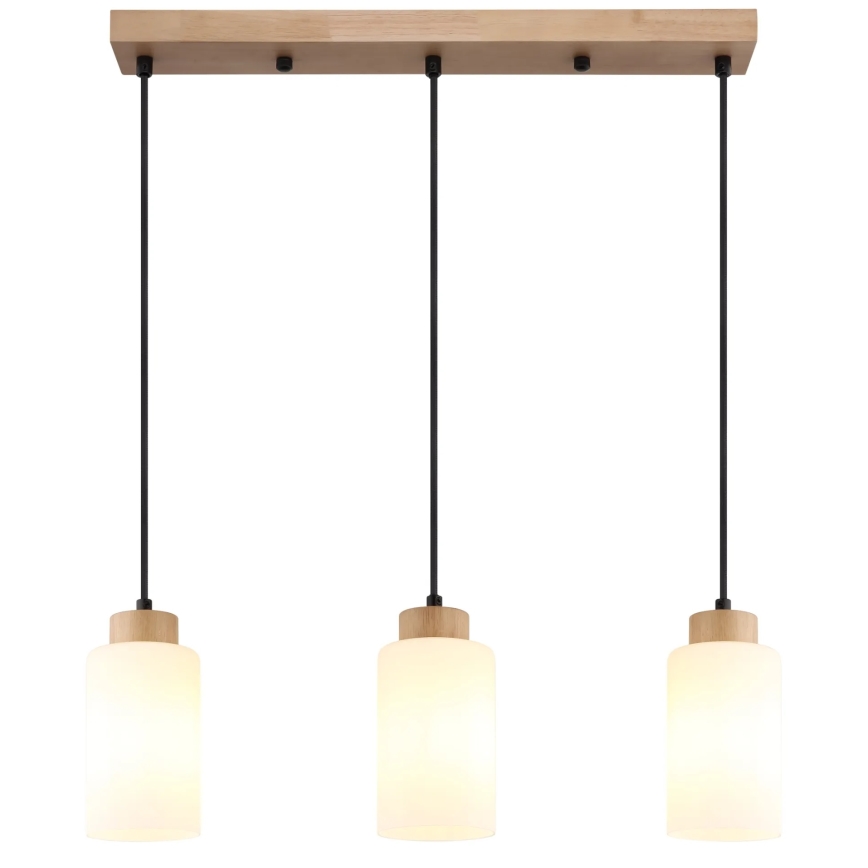 Globo - Pendelleuchte an Kabel 3xE27/60W/230V Eiche/Weiß