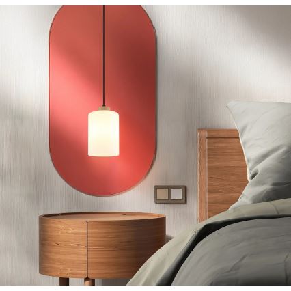 Globo - Pendelleuchte mit Kabel 1xE27/60W/230V Eiche/Weiß