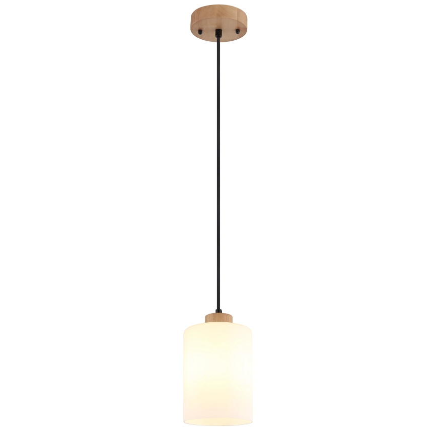 Globo - Pendelleuchte mit Kabel 1xE27/60W/230V Eiche/Weiß