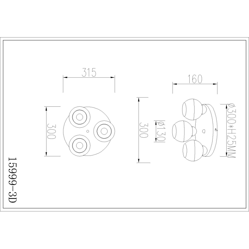 Globo - Plafonnier 3xE27/60W/230V Ø 31,5 cm