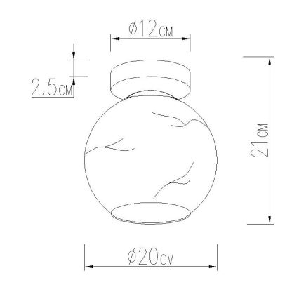 Globo - Plafonnier 1xE27/60W/230V Ø 20 cm