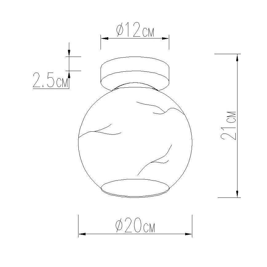 Globo - Plafonnier 1xE27/60W/230V Ø 20 cm