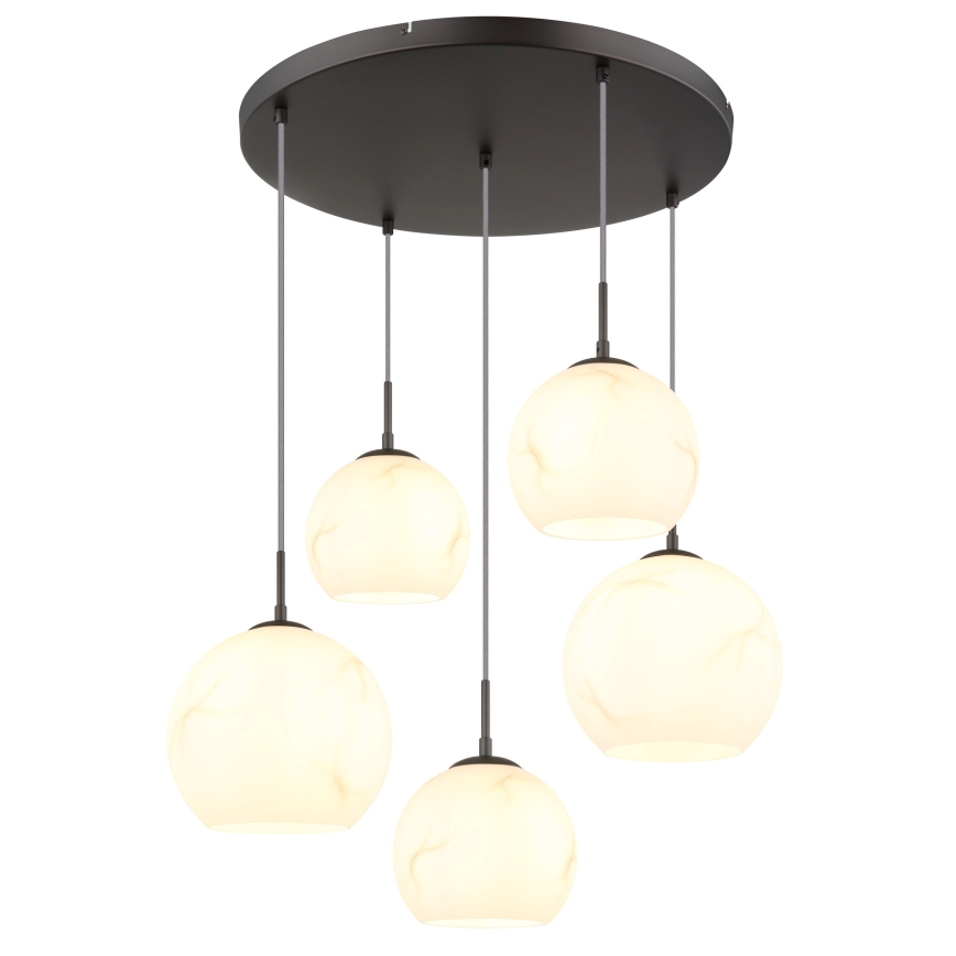 Globo - Pendelleuchte an Kabel, 5xE27/60W/230V, Ø 75 cm