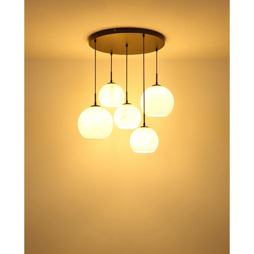 Globo - Lampadario a sospensione con cavo 5xE27/60W/230V Ø 75 cm