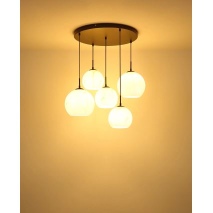 Globo - Suspension sur câble 5 x E27, 60 W, 230 V, Ø 75 cm