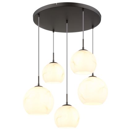 Globo - Suspension sur câble 5 x E27, 60 W, 230 V, Ø 75 cm