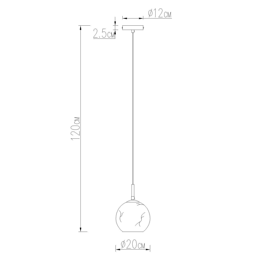 Globo - Suspension sur câble 1xE27/60W/230V Ø 20 cm