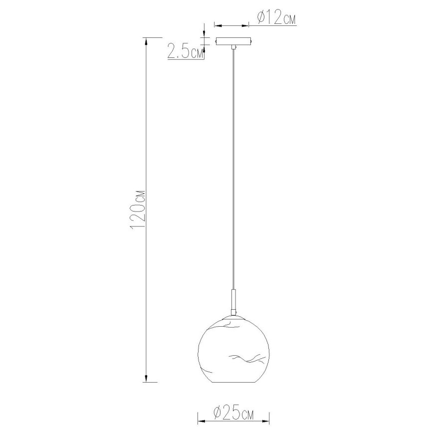 Globo - Suspension sur câble 1xE27/60W/230V Ø 25 cm