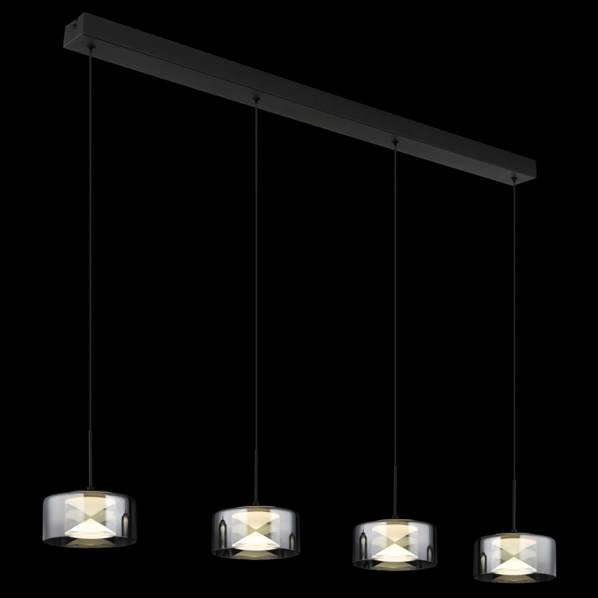 Globo - Lampadario LED a sospensione con cavo LED/24W/230V nero/fumé