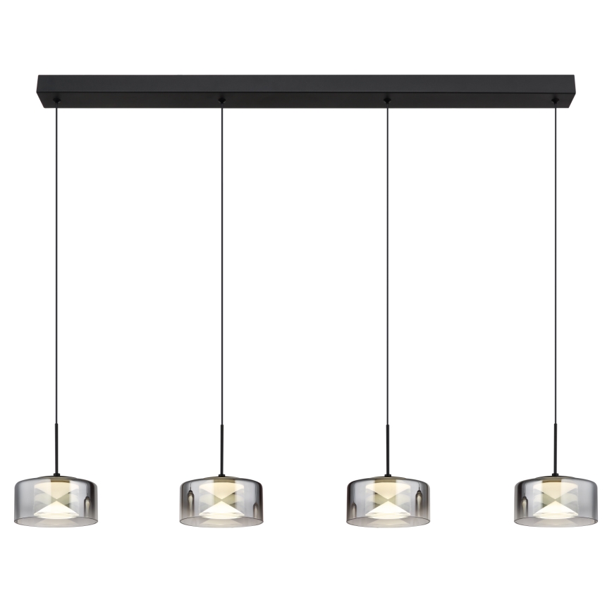 Globo - Lampadario LED a sospensione con cavo LED/24W/230V nero/fumé