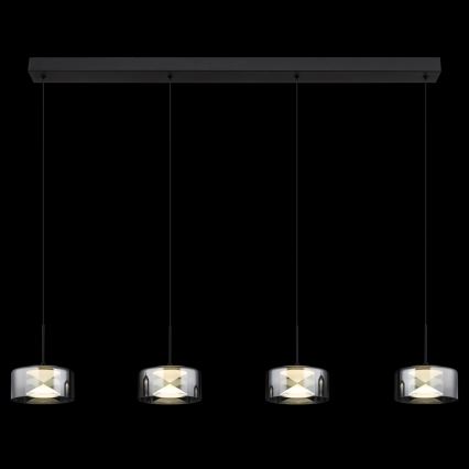 Globo - Suspension sur câble LED/24W/230V noir/fumé