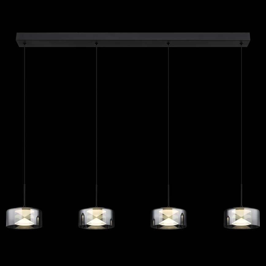 Globo - Suspension sur câble LED/24W/230V noir/fumé